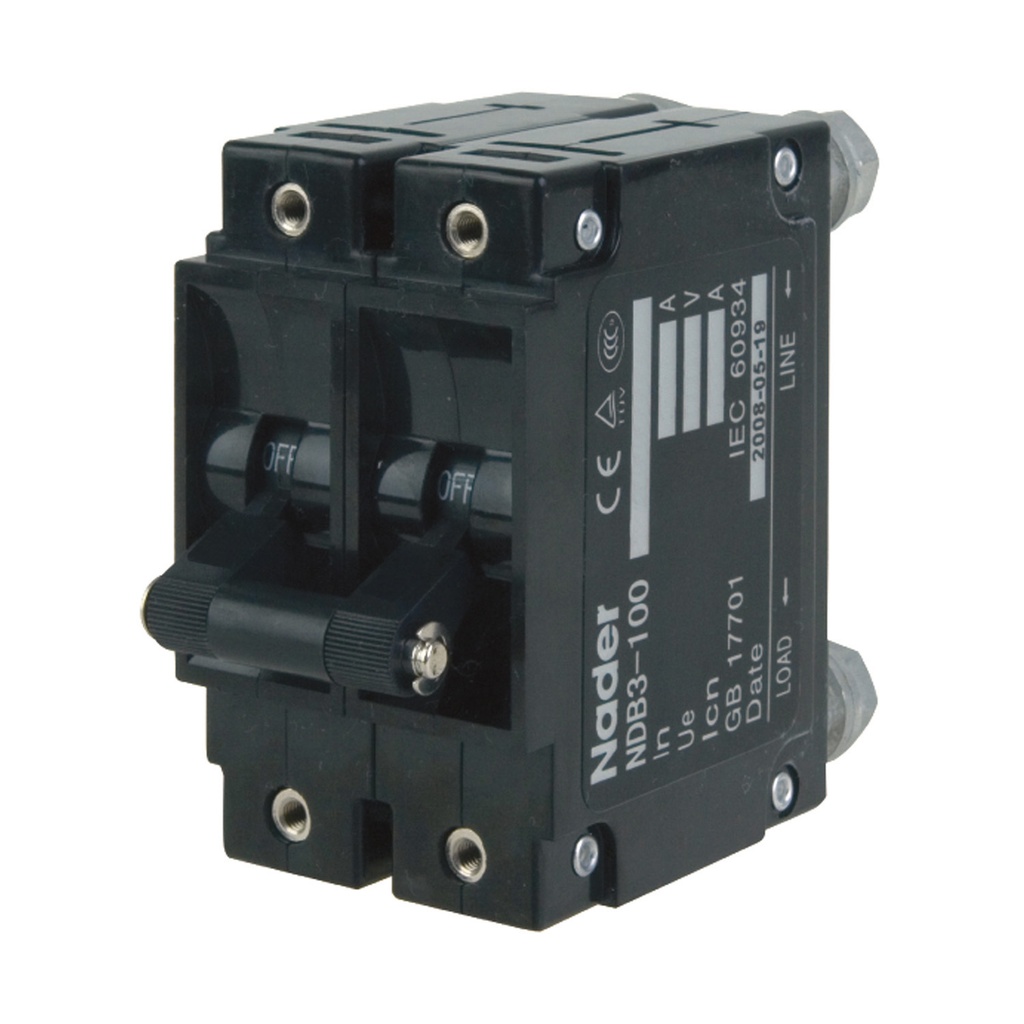 1 Amp, 2 Pole, 80V DC, Trip Curve: C, Rack & Panel Mount ...